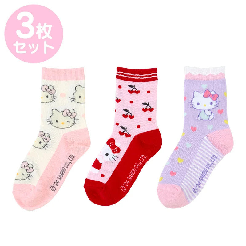 Japan Sanrio Hello Kitty / Kuromi / My Melody / Cinnamoroll / Pochacco Kids Crew Socks Set