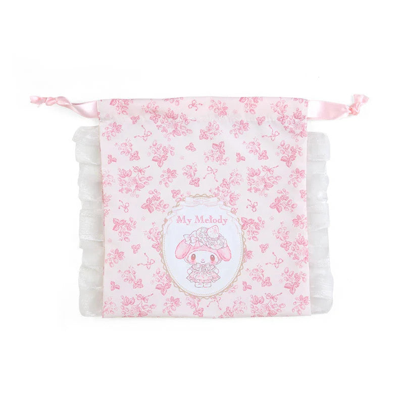 Japan Sanrio My Melody Drawstring Bag (White Strawberry Tea Time)