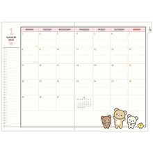 Load image into Gallery viewer, Japan San-X Rilakkuma 2024 Monthly A5 Schedule Book / Planner
