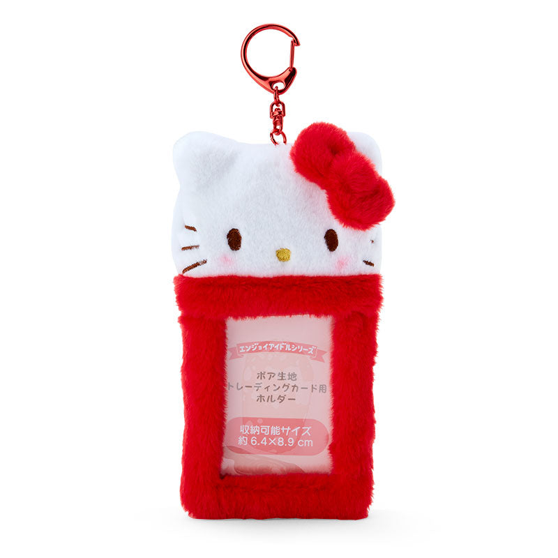 Japan Sanrio Hello Kitty / My Melody / Sweet Piano / Kuromi / Pompompurin / Cinnamoroll / Pochacco / Hangyodon / Tuxedo Sam / Wish Me Mell Plush Photo Card Holder Pass Case Keychain (Enjoy Idol)