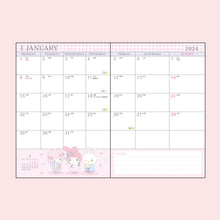 Load image into Gallery viewer, Japan Sanrio Characters Mix / Hello Kitty / My Melody / Little Twin Stars / Kuromi / Pochacco / Pompompurin / Cinnamoroll 2024 Weekly B6 Schedule Book / Planner