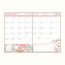 Load image into Gallery viewer, Japan Sanrio Characters Mix / Hello Kitty / My Melody / Little Twin Stars / Kuromi / Pochacco / Pompompurin / Cinnamoroll 2024 Weekly B6 Schedule Book / Planner