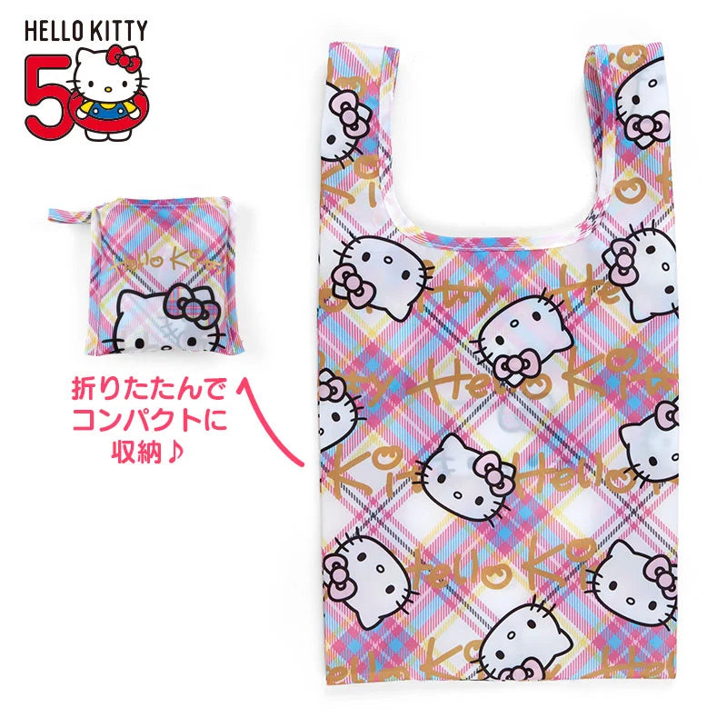 Japan Sanrio Hello Kitty Eco Shopping Tote Bag (Dress Tartan)