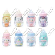 Load image into Gallery viewer, Japan Sanrio Hello Kitty / My Melody / Pompompurin / Cinnamoroll / Pochacco / Tuxedo Sam / Kuromi / Hangyodon Plush Doll Keychain (Milk Bottle)