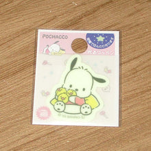Load image into Gallery viewer, Japan Sanrio Pochacco / Hello Kitty / Kuromi / Hangyodon / My Melody / Pompompurin / Bad Badtz Maru / Tuxedo Sam / Cinnamoroll / Little Twin Stars / Pekkle / Bonbonribbon Iron on Plastic Patch Sticker (Luminous)