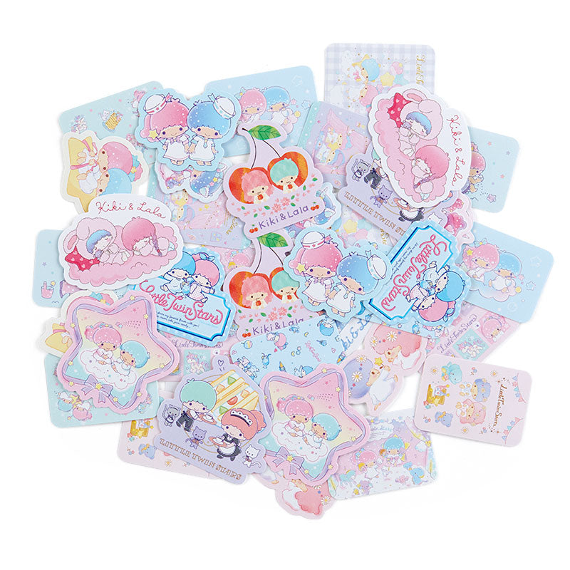Japan Sanrio Hello Kitty / My Melody / Little Twin Stars / Cinnamoroll / Pochacco / Pompompurin Flake Sticker Seal Pack (Ribbon)