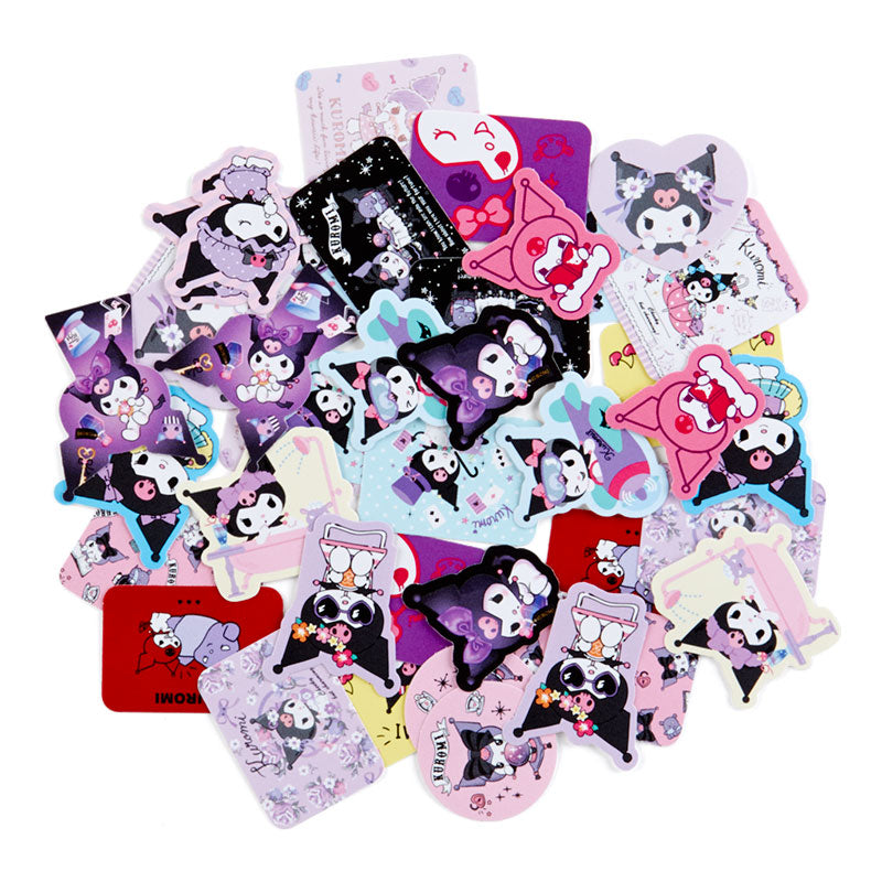 Japan Sanrio Characters Mix / Hangyodon / Kuromi / Bad Badtz Maru / Wish Me Mell / Cogimyun Flake Sticker Seal Pack (Ribbon)