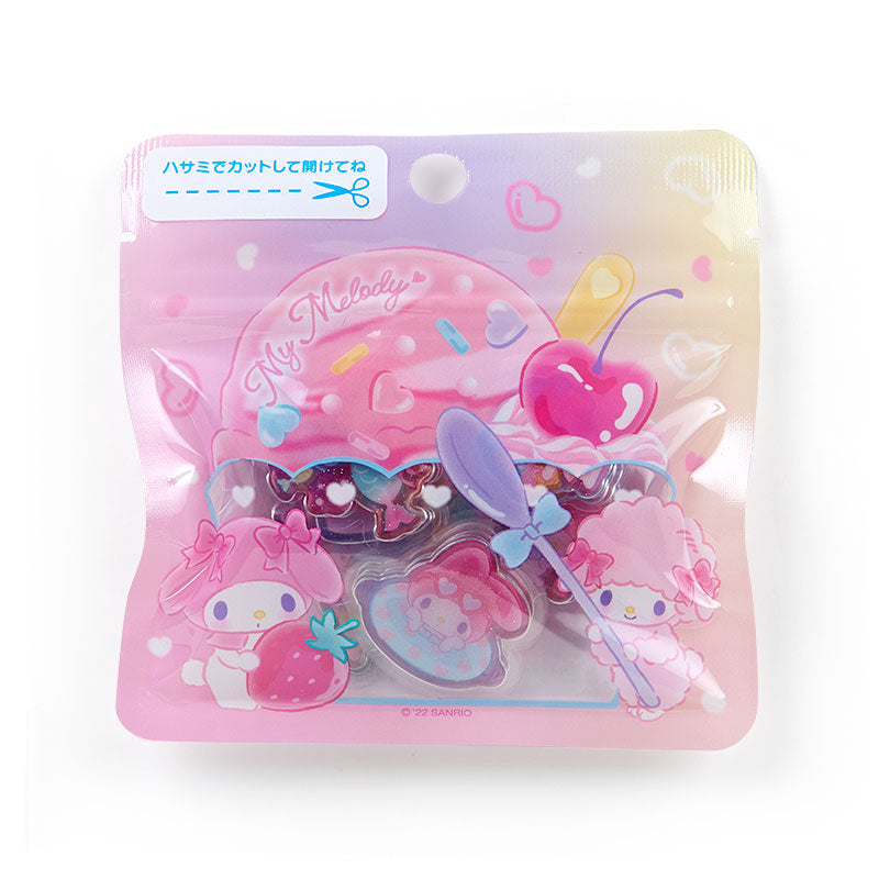 Japan Sanrio My Melody / Keroppi / Pompompurin / Hello Kitty / Cinnamoroll / Little Twin Stars Clear Flake Sticker Seal Pack (Summer) 2022 Design