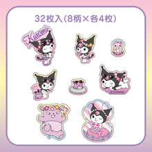 Load image into Gallery viewer, Japan Sanrio Characters Mix / Pochacco / Tuxedo Sam / Kuromi / Cogimyun / Wish Me Mell Clear Flake Sticker Seal Pack (Summer) 2022 Design

