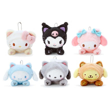 Load image into Gallery viewer, Japan Sanrio Hello Kitty / My Melody / Kuromi / Cinnamoroll / Pompompurin / Pochacco Plush Doll Keychain (Cat)
