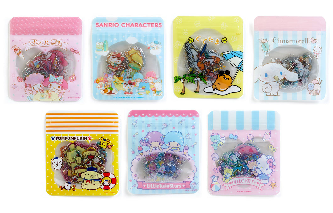 Japan Sanrio Hello Kitty / My Melody / Little Twin Stars / Pompompurin / Cinnamoroll / Character MIX / Gudetama Sticker Pack (Summer)