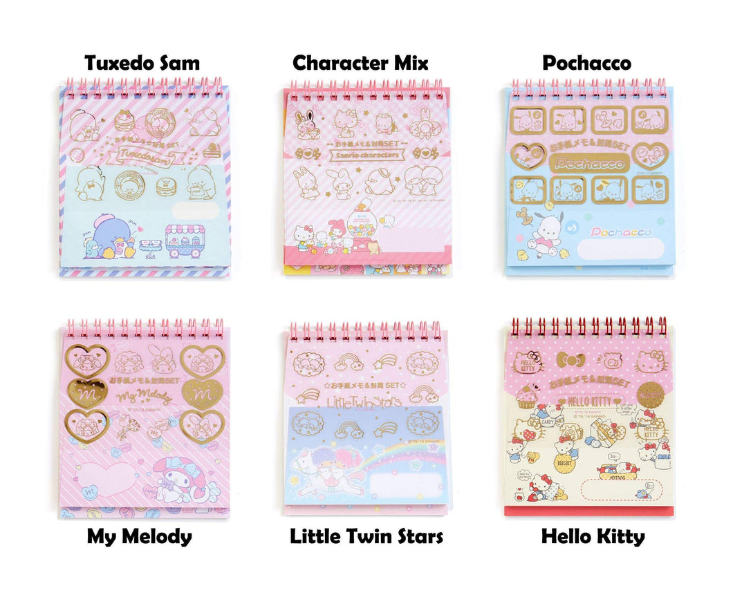 Japan Sanrio Tuxedo Sam / Character Mix / Pochacco / My Melody / Little Twin Stars / Hello Kitty Mini Letter Envelope Set