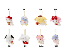 Load image into Gallery viewer, Japan Sanrio Hello Kitty / My Melody / Little Twin Stars / Pompompurin / Cinnamoroll / Pochacco / Tuxedo Sam Plush Doll Keychain Mascot Charm (Christmas Angel)