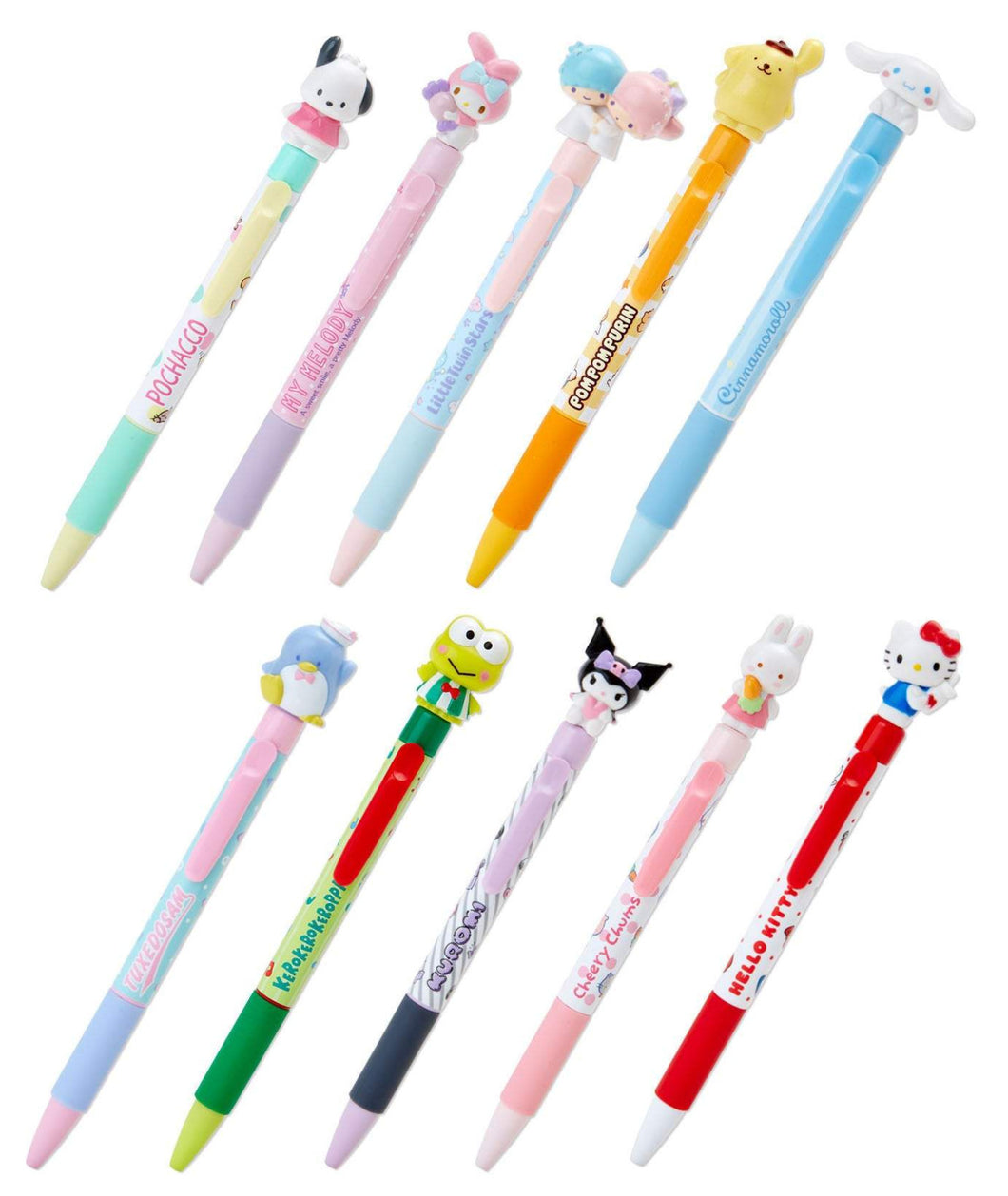 Japan Sanrio Pochacco / My Melody / Little Twin Stars / Cheery Chums / Pompompurin / Cinnamoroll / Hello Kitty / Kuromi / Tuxedo Sam Mascot Ballpoint Pen