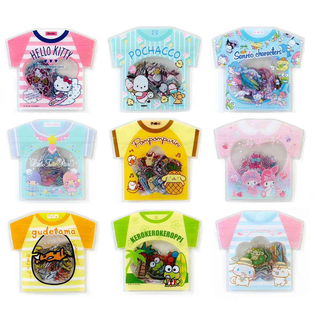Japan Sanrio Pompompurin / Twin Stars / My Melody / Characters Mix / Hello Kitty / Cinnamoroll / Gudetama / Keroppi / Pochacco Sticker Pack (T-Shirt)