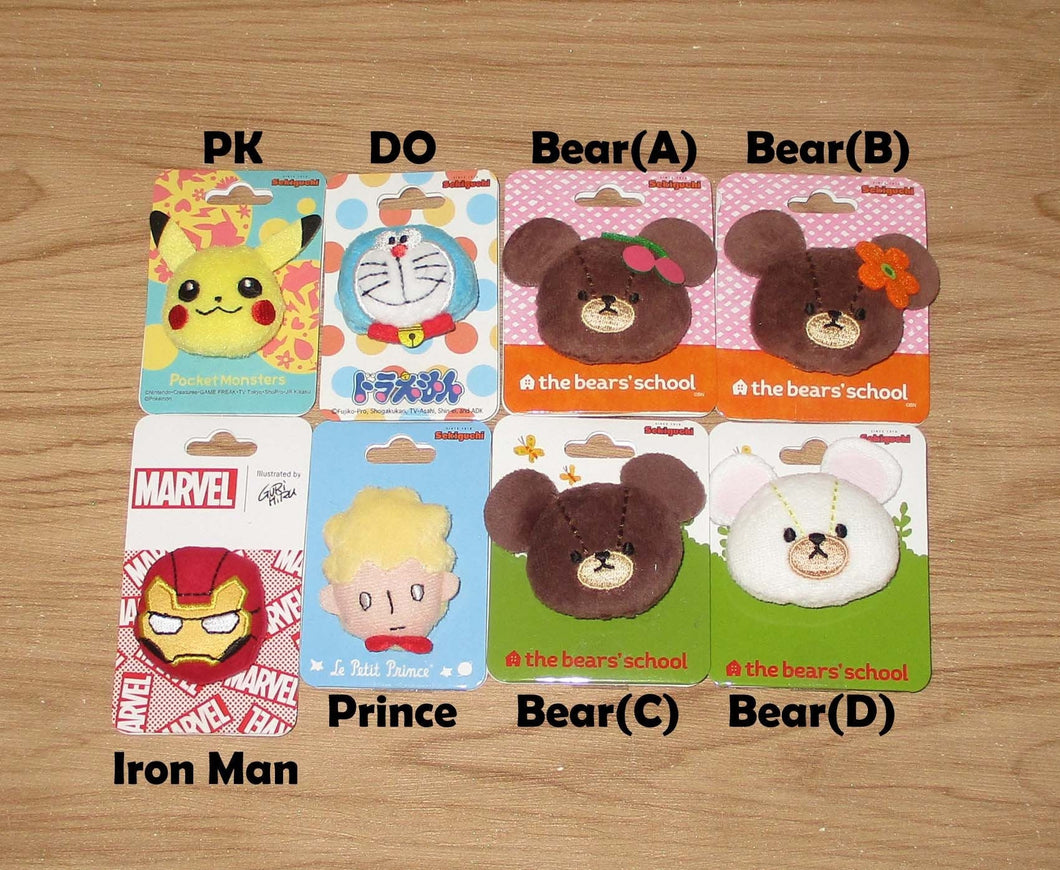 Japan Pokemon / Doraemon / Iron Man / The Little Prince / The Bears School Mascot Pin / Brooch