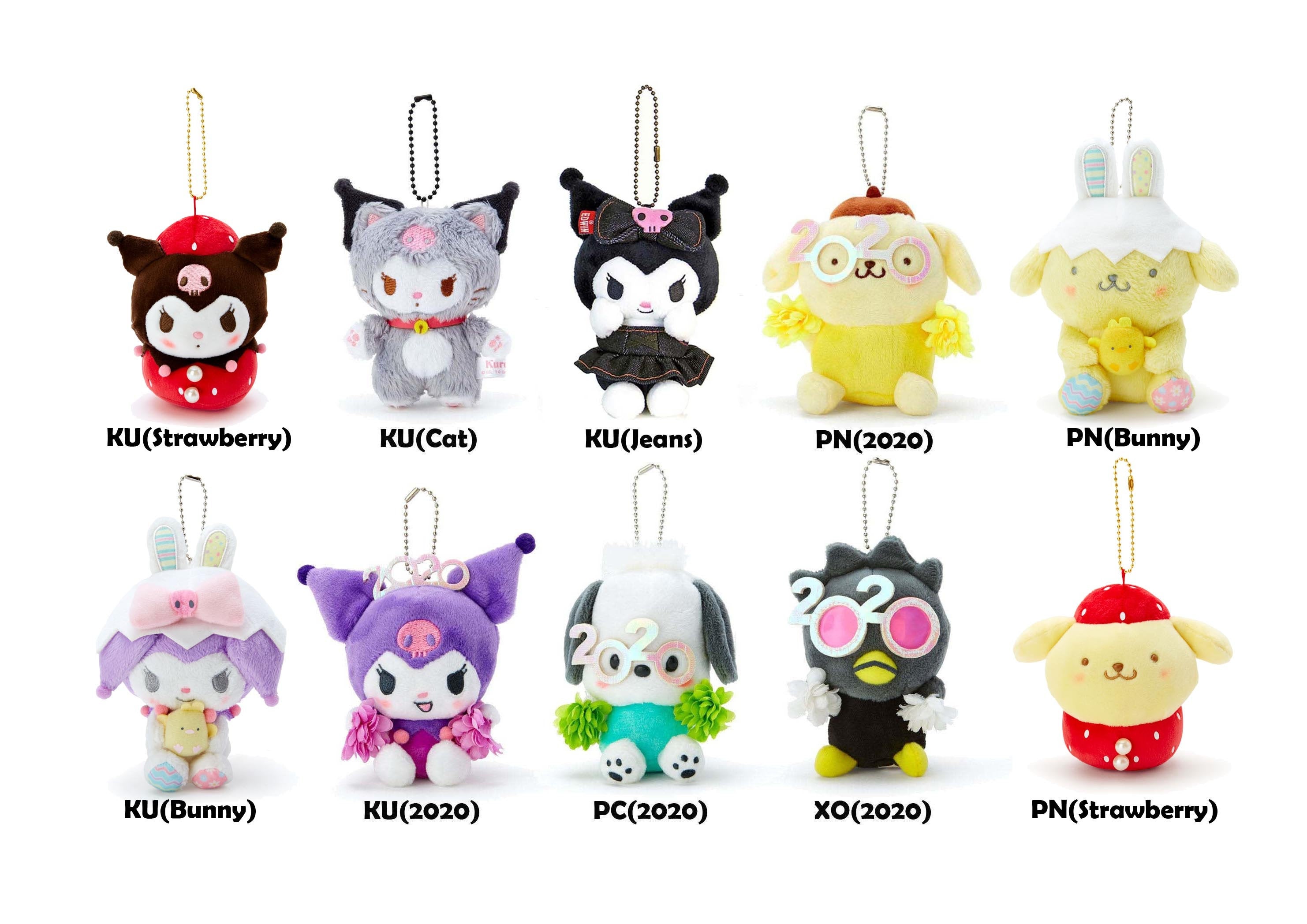Japan Sanrio Pochacco / Hello Kitty / Kuromi / Bad Badtz Maru XO