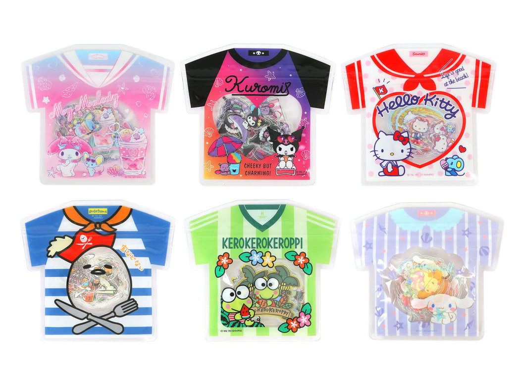 Japan Sanrio My Melody / Kuromi / Hello Kitty / Gudetama / Keroppi / Cinnamoroll Sticker Seal Pack (T-Shirt)