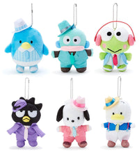 Carica l'immagine nel visualizzatore di Gallery, Japan Sanrio Tuxedo Sam / Hangyodon / Keroppi / Bad Badtz Maru / Pochacco / Pekkle Plush Doll Keychain Mascot Charm (Happy Day)