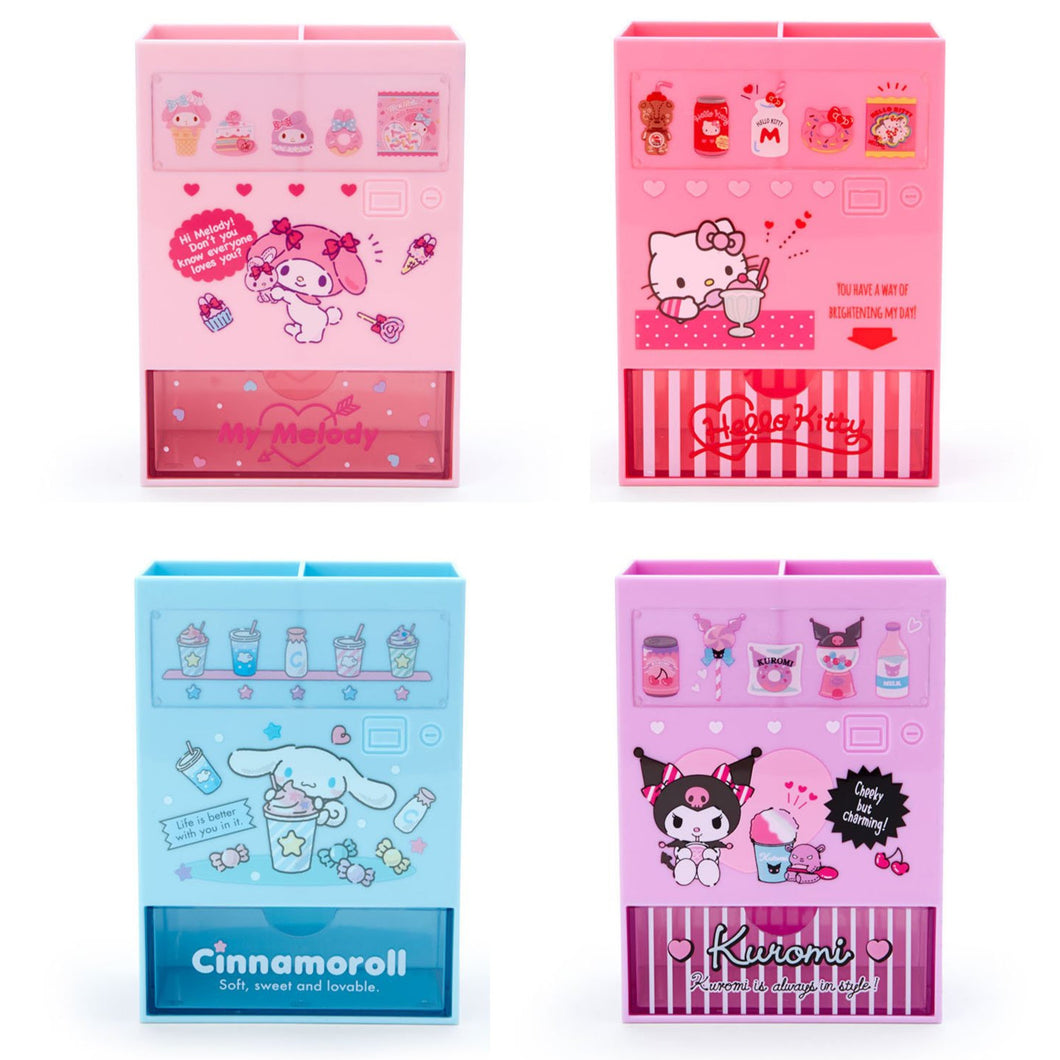 Japan Sanrio Hello Kitty / My Melody / Cinnamoroll / Kuromi Pen Holder Stationery Stand (Vending Machine)