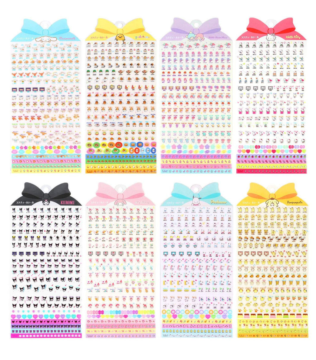 Japan Sanrio Hello Kitty / My Melody / Little Twin Stars / Pompompurin / Cinnamoroll / Pochacco / Kuromi / Gudetama Schedule Book Sticker