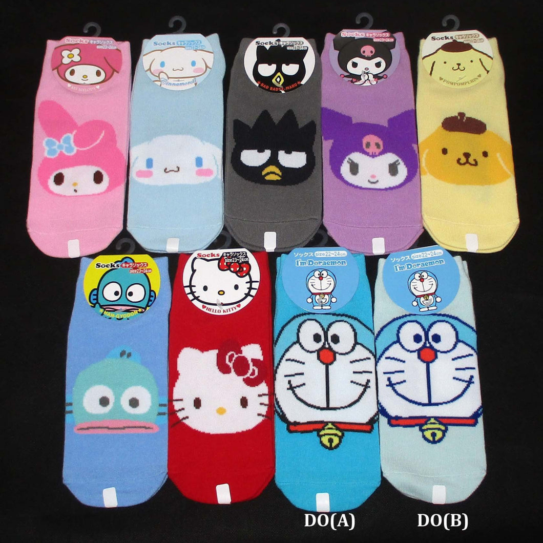 Japan Sanrio Pompompurin / Hello Kitty / My Melody / Cinnamoroll / Kuromi / Bad Badtz Maru / Hangyodon / Doraemon Ankle Socks