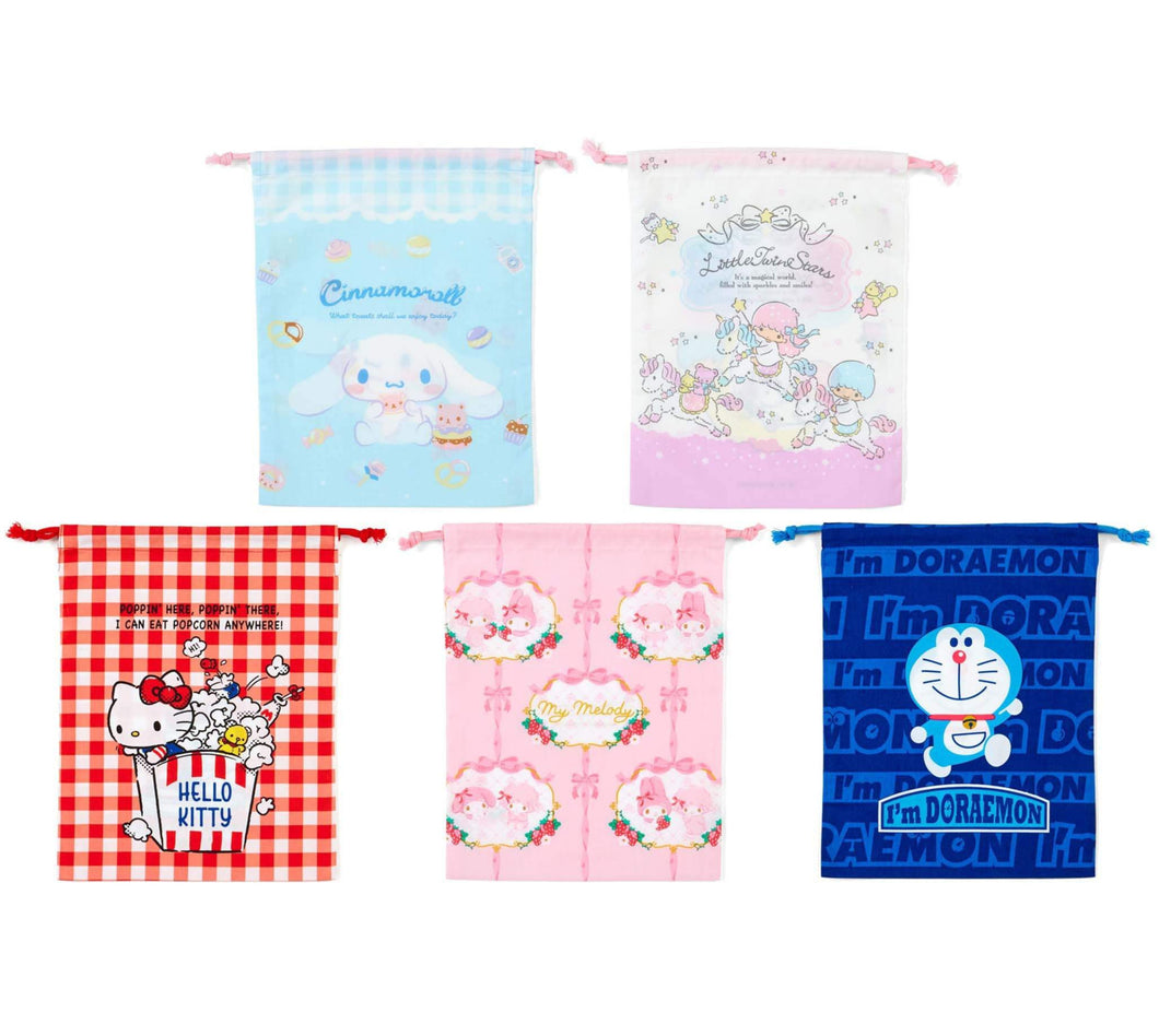 Japan Sanrio Little Twin Stars / My Melody / Hello Kitty / Cinnamoroll / Doreamon Drawstring Bag / Cotton Bag (M)