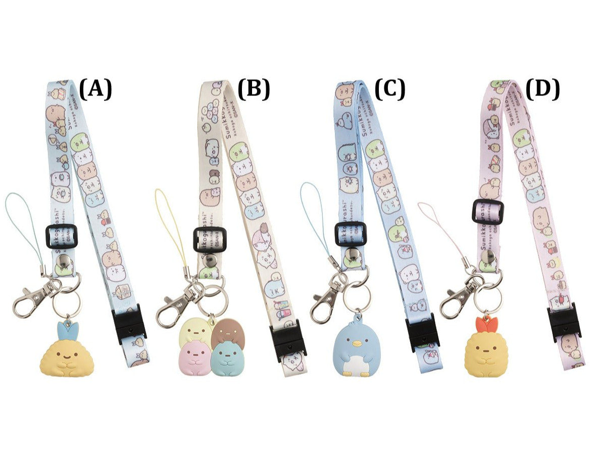 Japan San-X Sumikko Gurashi Neck Mascot Lanyard Keychain Key