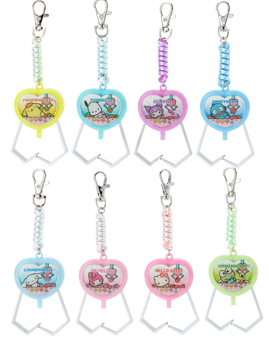 Japan Sanrio Hello Kitty / My Melody / Cinnamoroll / Pompompurin / Kuromi / Pochacco / Hangyodon / Keroppi Keychain Key Holder (Claw Crane)