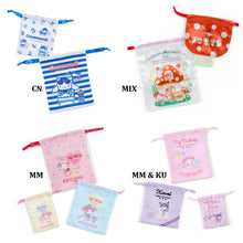 Load image into Gallery viewer, Japan Sanrio Charaters Mix / Cinnamoroll / My Melody / Kuromi Drawstring Bag / Cotton Gift Bag Set