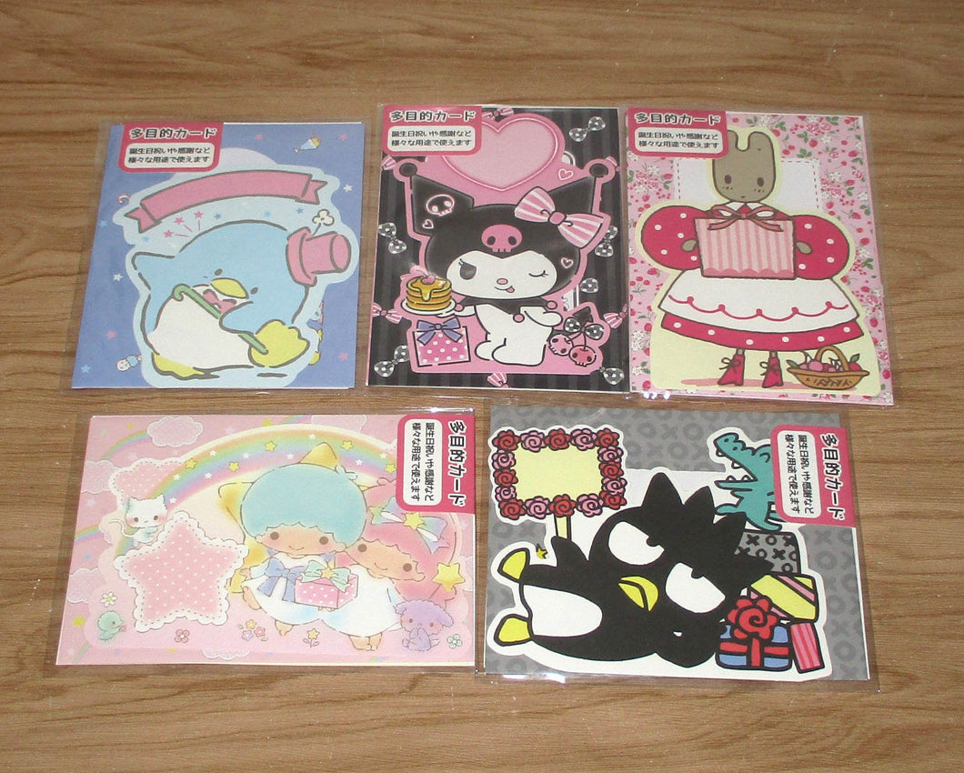 Japan Sanrio Tuxedo Sam / Little Twin Stars / Kuromi / Bad Badtz Maru / Marron Cream Greeting Card Birthday Card