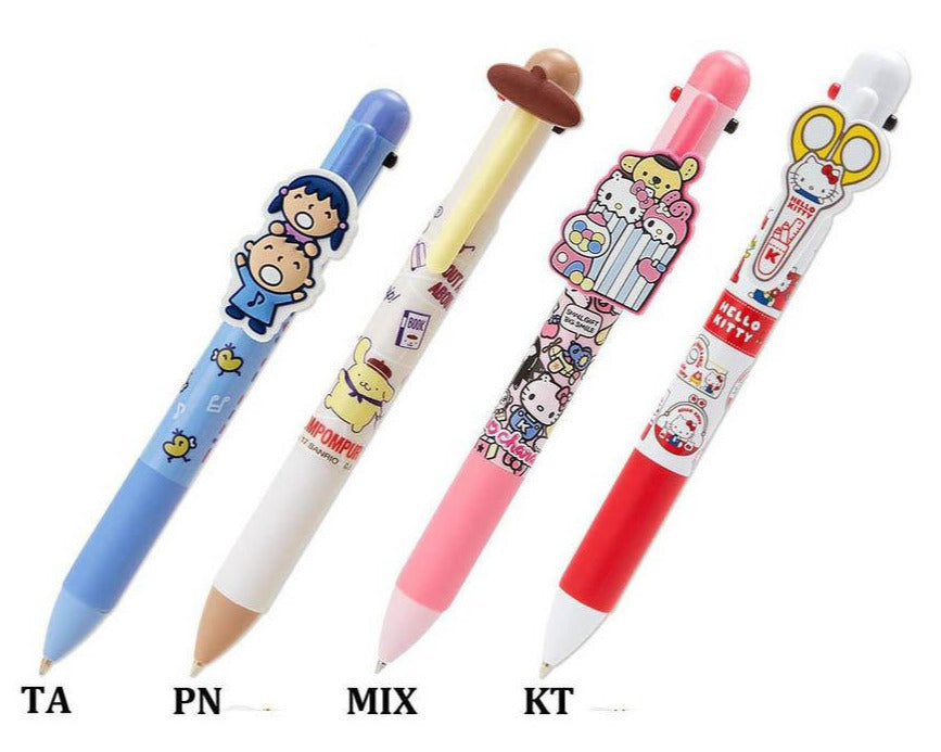 Japan Sanrio Characters Mix / Hello Kitty / Tabo / Pompompurin 3 Color Ballpoint Pen & Mechanical Pencil