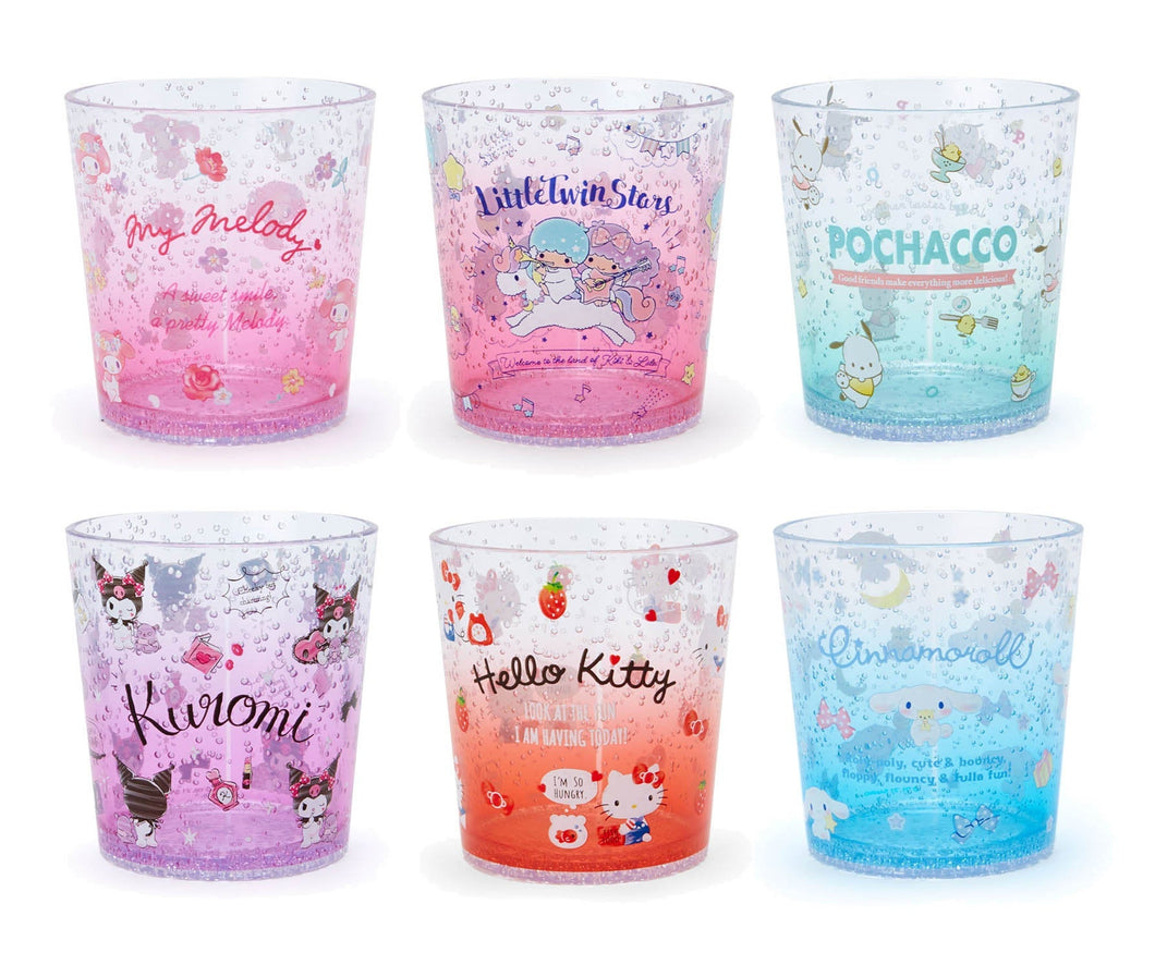 Japan Sanrio Hello Kitty / My Melody / Little Twin Stars / Pochacco / Kuromi / Cinnamoroll Clear Plastic Cup (bubble)