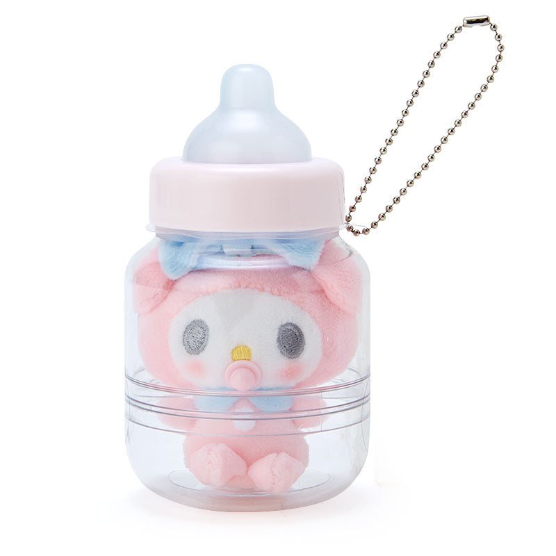 Japan Sanrio Hello Kitty / My Melody / Pompompurin / Cinnamoroll / Pochacco / Tuxedo Sam / Kuromi / Hangyodon Plush Doll Keychain (Milk Bottle)