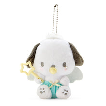 Load image into Gallery viewer, Japan Sanrio Tuxedo Sam / Pochacco / Kuromi / Pompompurin / My Melody / Hangyodon / Cinnamoroll / Hello Kitty Plush Doll Keychain (Baby Angel)
