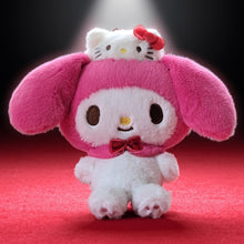 Load image into Gallery viewer, Japan Sanrio My Melody / Kuromi / Pompompurin / Cinnamoroll / Pochacco / Hangyodon Plush Doll Keychain (Hello Kitty 50th Anniversary)
