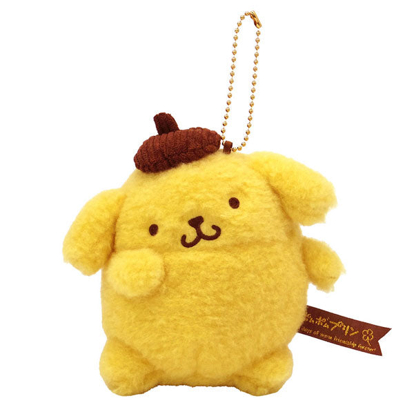 Japan Sanrio Pompompurin Plush Doll Keychain (Retro Pose)