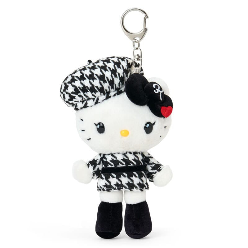 Sanrio Hello Kitty Plush Doll Keychain (Monochrome Girly Twin Outfit)