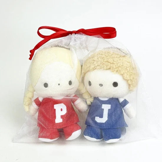 Japan Sanrio Patty and Jimmy Pair Plush Doll Keychain (Vintage Retro)