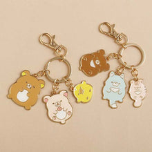 Load image into Gallery viewer, Japan San-X Rilakkuma Metal Keychain Key Ring (Let&#39;s Eat)
