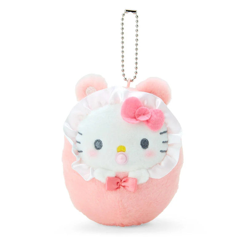 Japan Sanrio Hello Kitty / My Melody / Pompompurin / Cinnamoroll / Kuromi / Pochacco / Cogimyun / Tuxedo Sam Plush Doll Keychain (Baby Swaddle)
