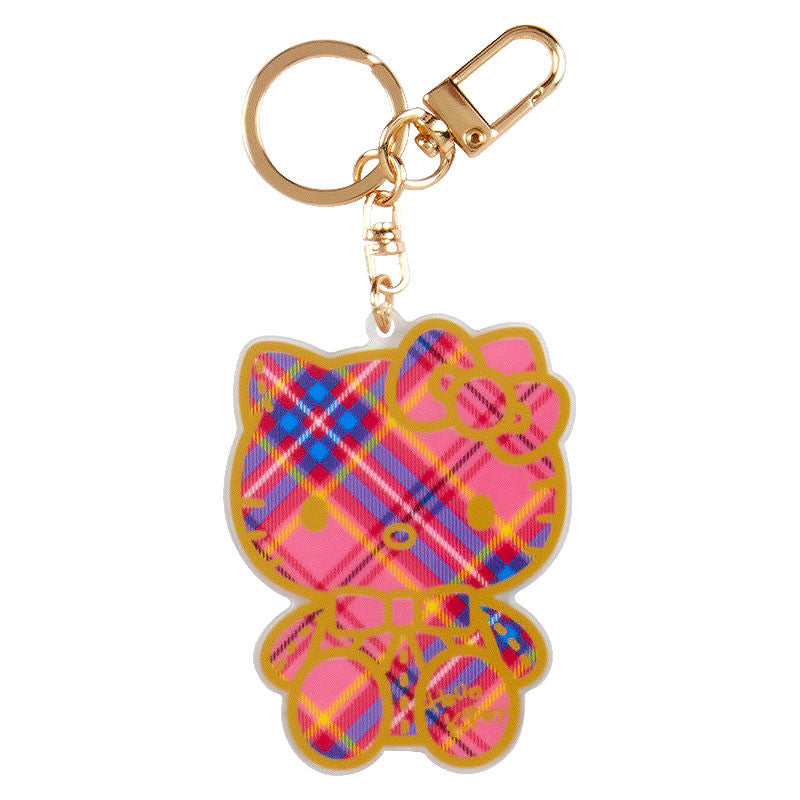 Japan Sanrio Hello Kitty Acrylic Keychain Key Ring Blind Box (Dress Tartan)