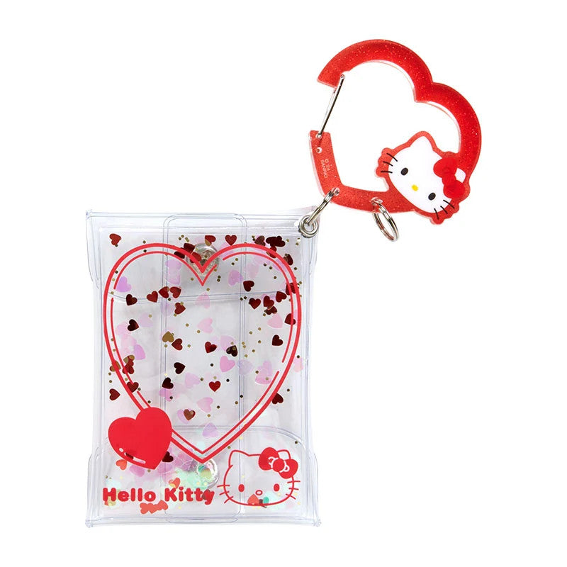 Japan Sanrio Carabiner Clear Mini Pouch Coin Purse (Colorful Heart)