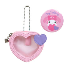 이미지를 갤러리 뷰어에 로드 , Japan Sanrio Mini Pouch Coin Purse &amp; Badge (Colorful Heart)
