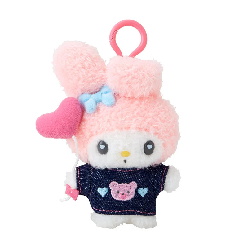 Japan Sanrio Plush Doll Keychain (Denim Patch)