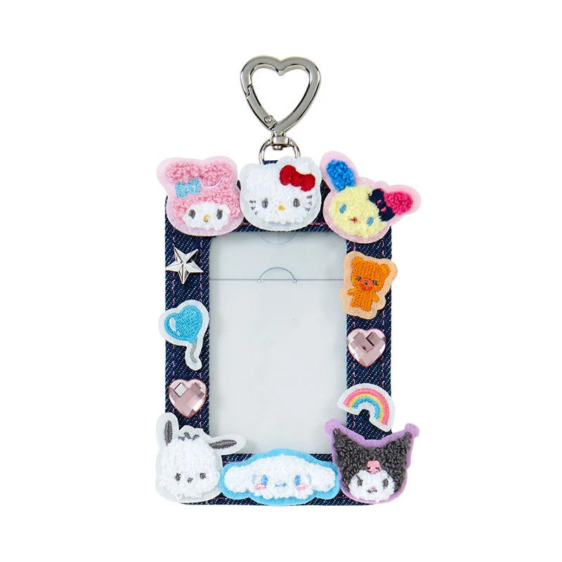 Japan Sanrio Characters Mix Photo Card Holder Pass Case (Denim Patch)