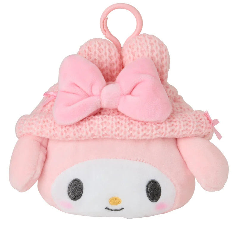 Japan Sanrio Face Style Coin Purse Mini Pouch (Knit Cap)