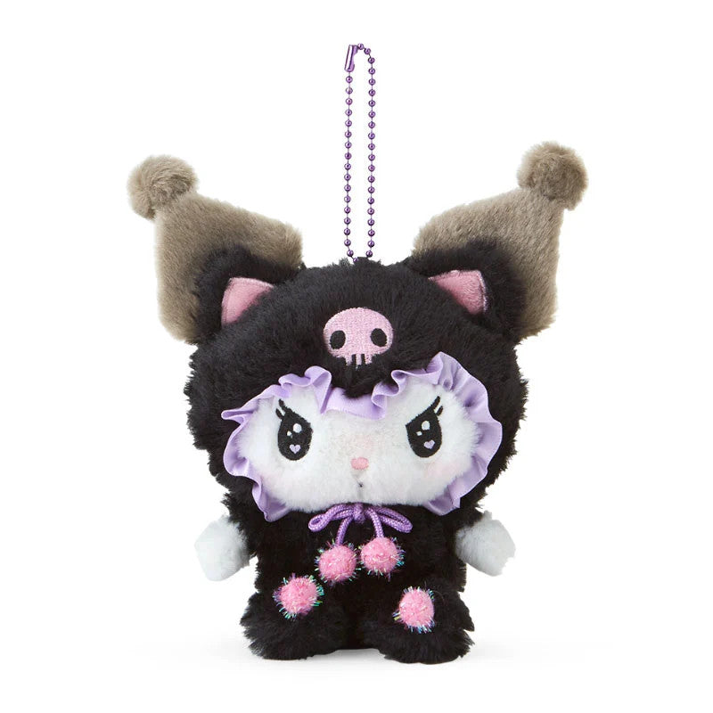 Japan Sanrio Kuromi Plush Doll Keychain (Black Cat)