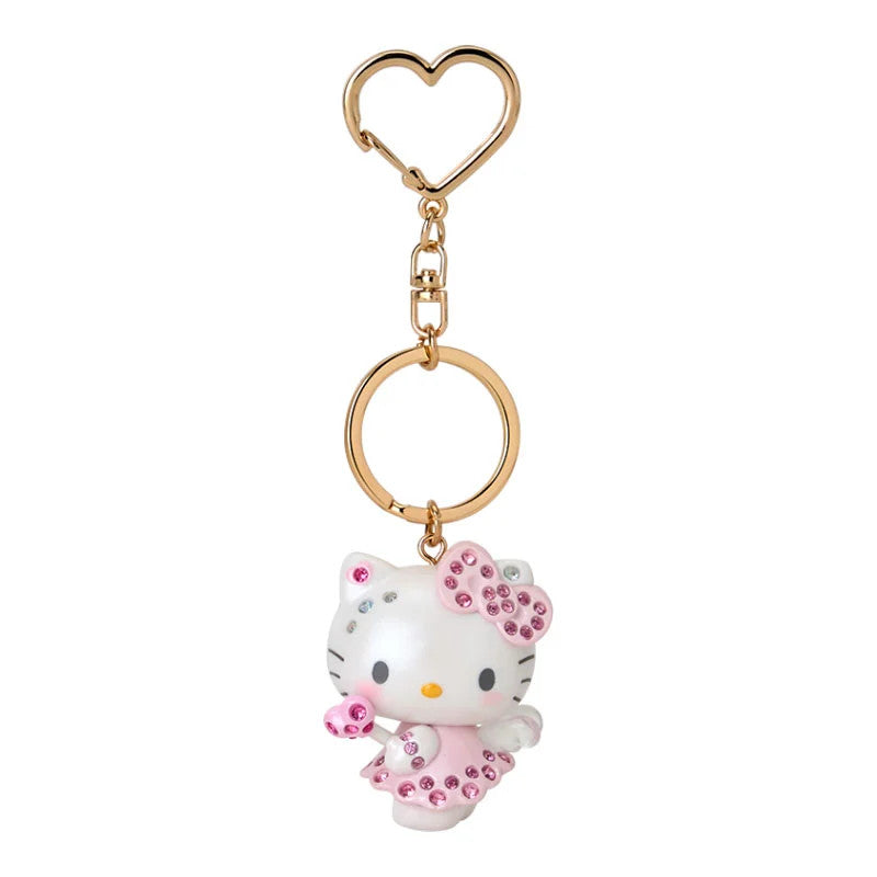 Japan Sanrio Rhinestone Angel Keychain Key Ring