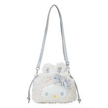 Carregar imagem no visualizador da galeria, Japan Sanrio 2 Way Plush Drawstring Shoulder Bag (Fluffy Snow Rabbit)
